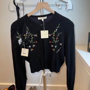 Favorite Daughter Black Floral Cardigan